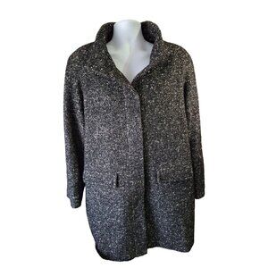 Preston & York Tweed Coat Wool Blend Womens  Size 16 Black White
